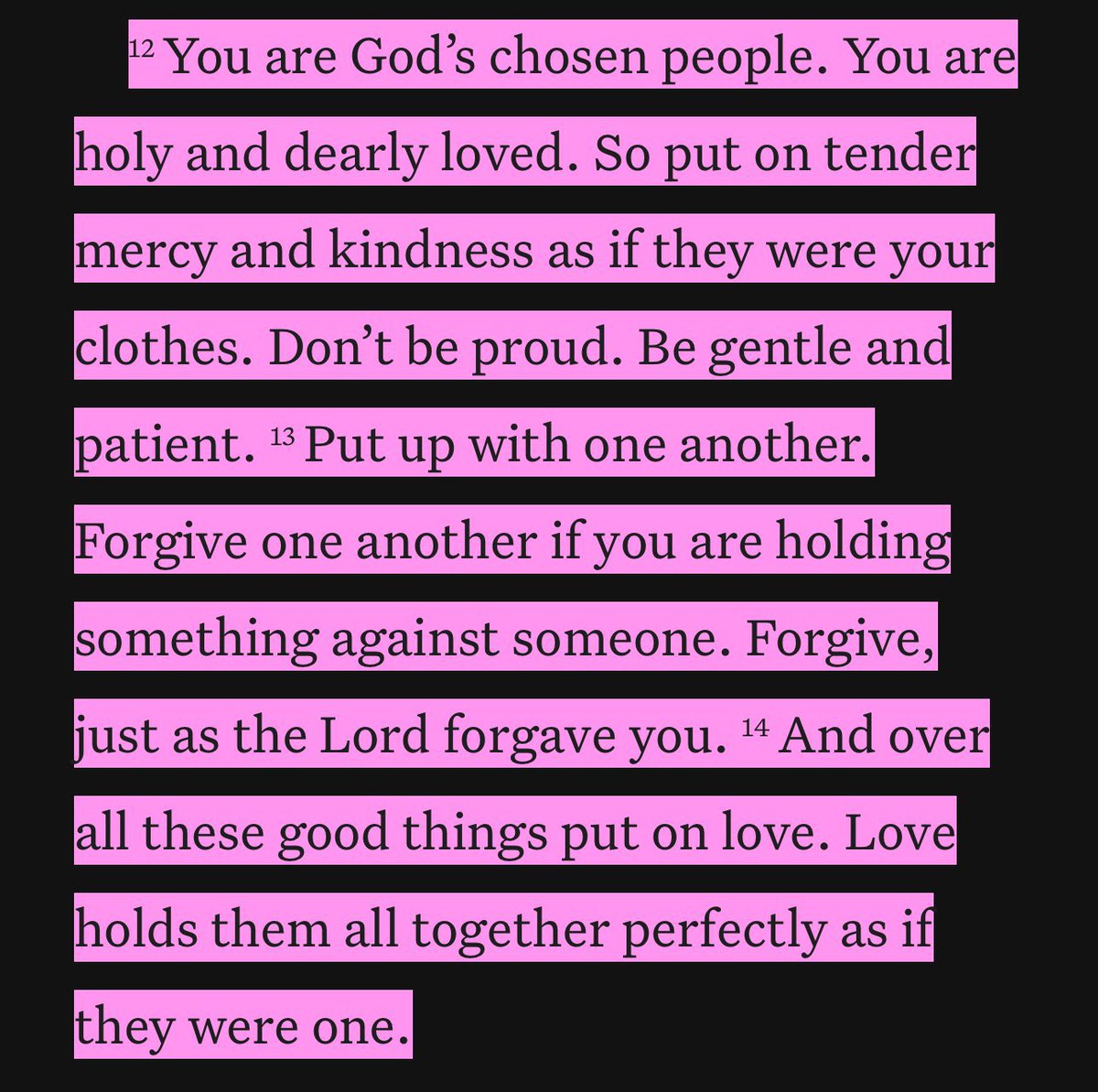 Colossians 3:12-14