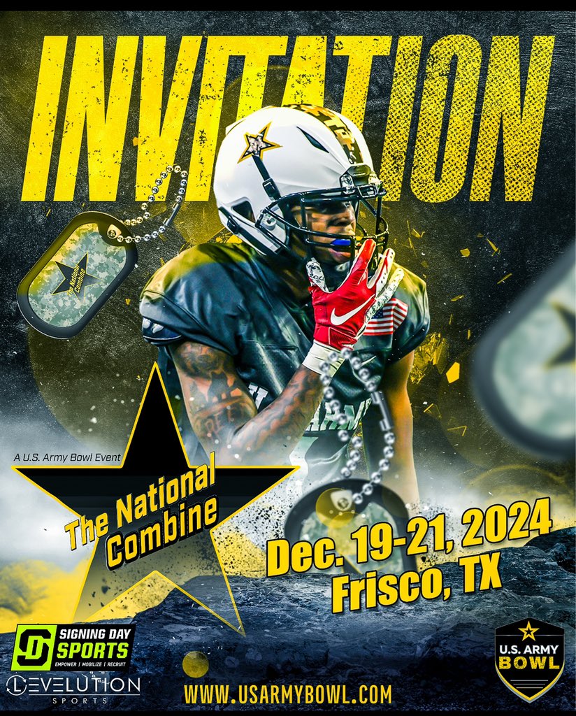 Proud to receive my official invitation letter to #TheNationalCombine #TNC at the <a href="/USArmyBowl/">Military Appreciation Bowl Week</a>. Thank you <a href="/GregCooperNJ/">Greg Cooper</a> <a href="/coachjoe33/">Joe Kolodziej🏈</a> , <a href="/Coachddonald/">Deron Donald</a> <a href="/TheGMHSFootball/">The Garner High School Football</a> 
@CamHughesUM <a href="/CoachMattPearce/">Matt Pearce</a> <a href="/_AbuTuray/">Abu Turay</a> <a href="/JA_Adams06/">James Adams</a> @PAbrams75 @CoachMattNCCU <a href="/Zerbe_Duke/">Michael Zerbe</a> <a href="/N_Murph/">Murph</a> <a href="/CoachCwarren/">Charlton Warren</a>