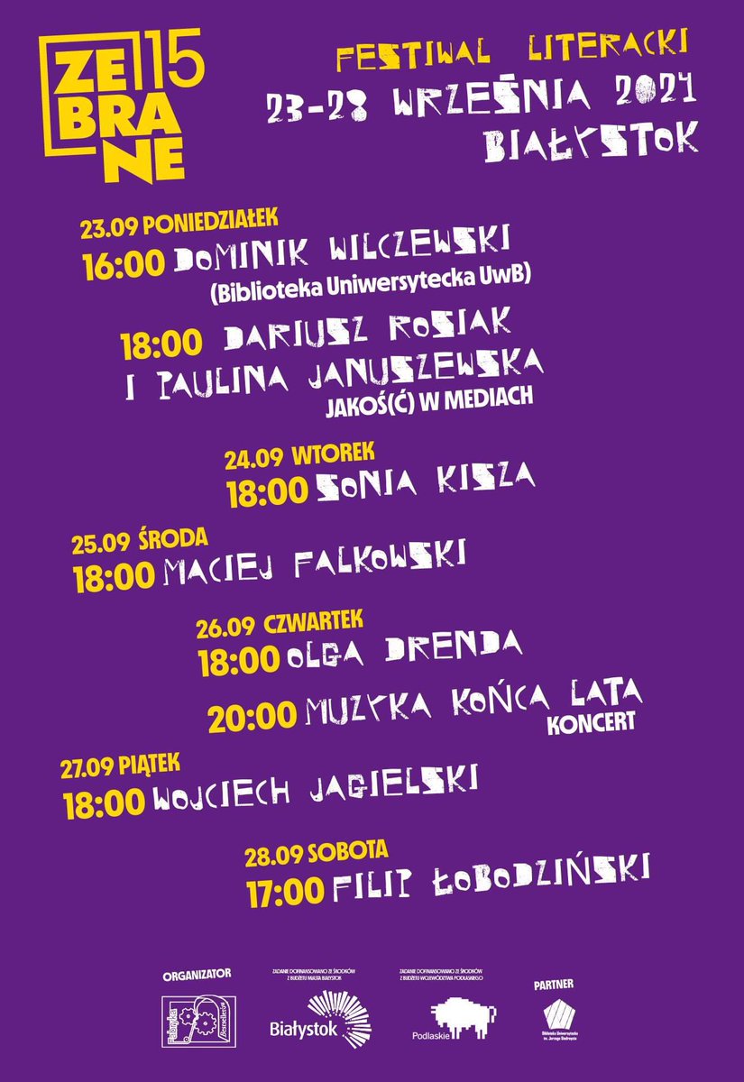 Zapraszam do białostockiej Zmiany Klimatu na nasz Festiwal Literacki Zebrane📚