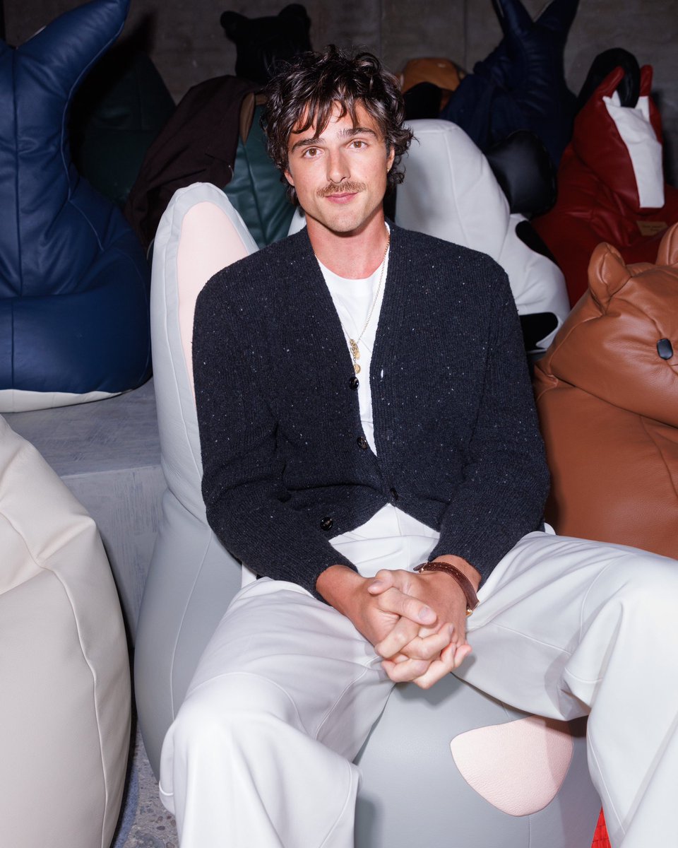 jacob elordi sitting in the Bottega bean bag…so babygirl