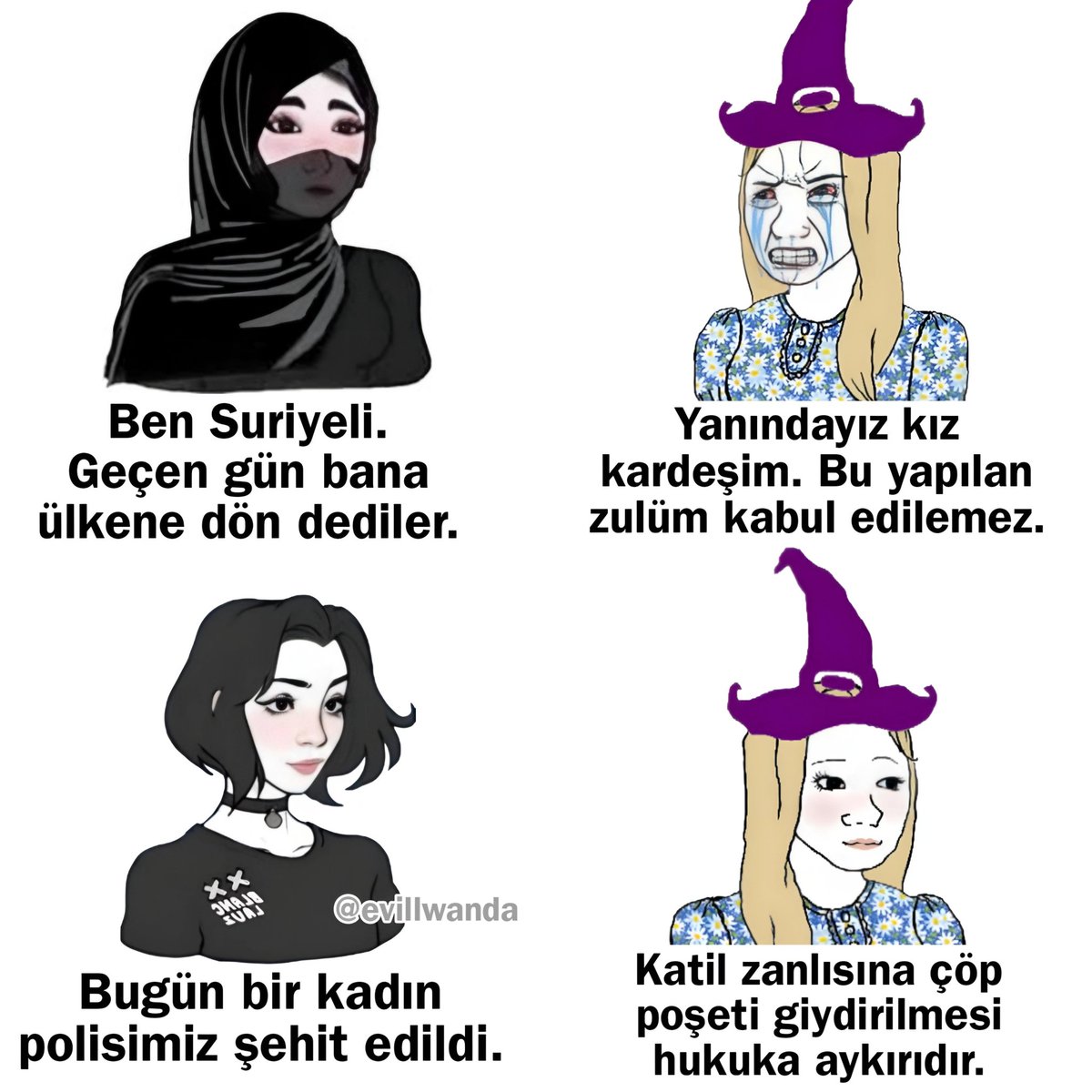 Mor gibi güzel bir renkten nefret ettim bunlar yüzünden.