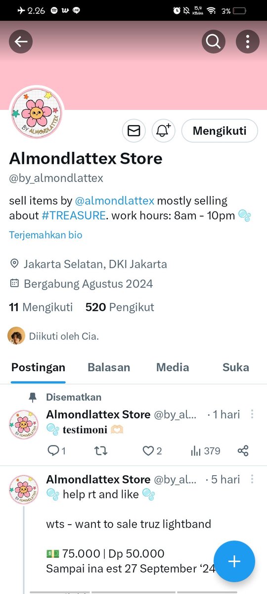 Aiurs008's tweet photo. @almondlattex @by_almondlattex Done kakak sayang, pengen bangett bajunya yang fine your treasure tapi belom kesampaian semoga menang,,, terimakasih ya kak udah give away,,, bismillah 💗 https://t.co/Gjbl0Z5v0H