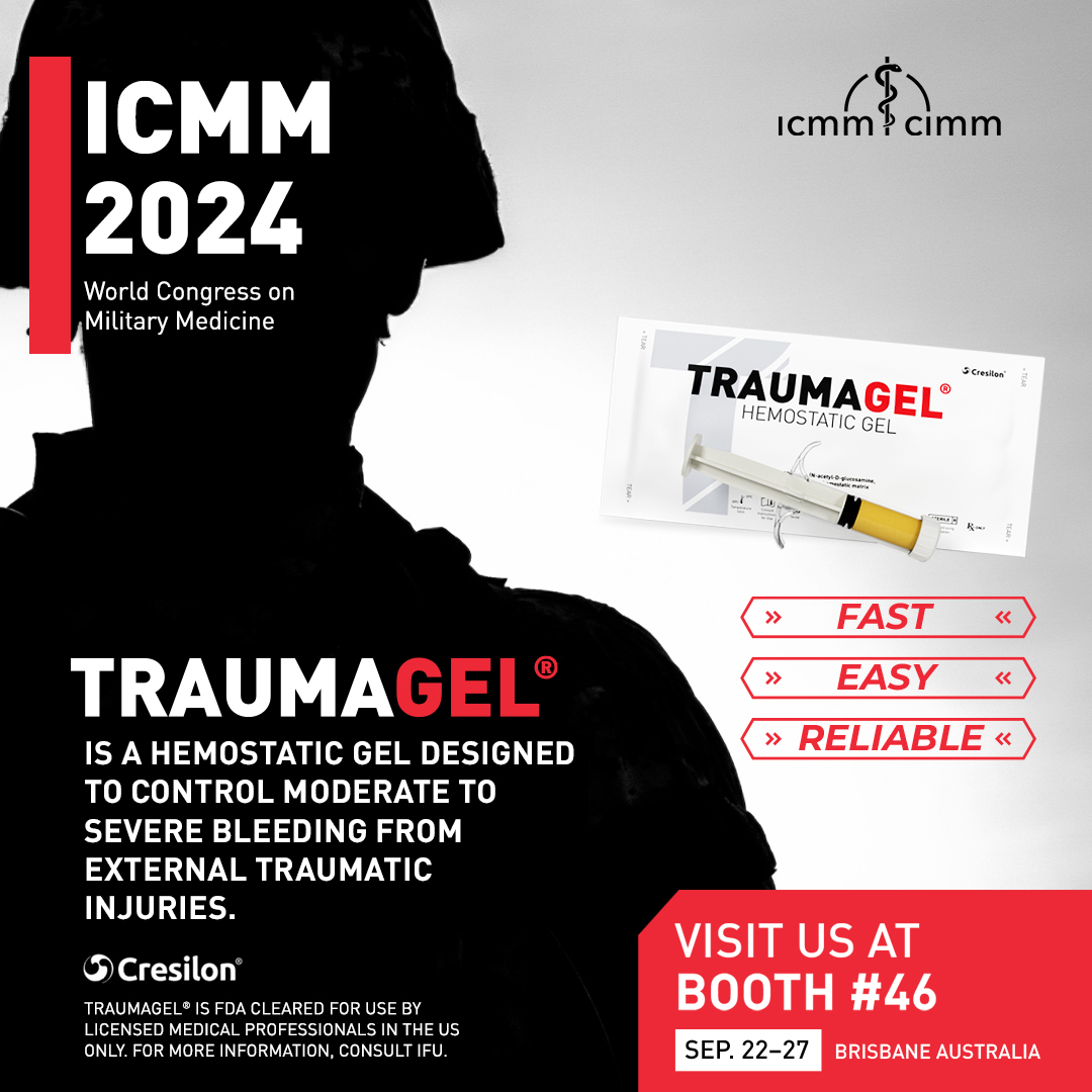 Visit us at ICMM booth 46 and learn about TRAUMAGEL® capabilities.

#military #lifesciences #innovations