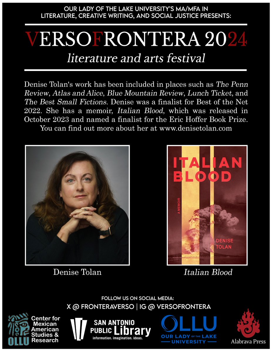 OctQuintanilla's tweet photo. VersoFrontera! The Best Literary Destination in Texas! Save the dates. Oct 18 &amp; 19. Full schedule coming soon! 

@FronteraVerso 

#versofrontera #alabravapress https://t.co/niOuEev9QP