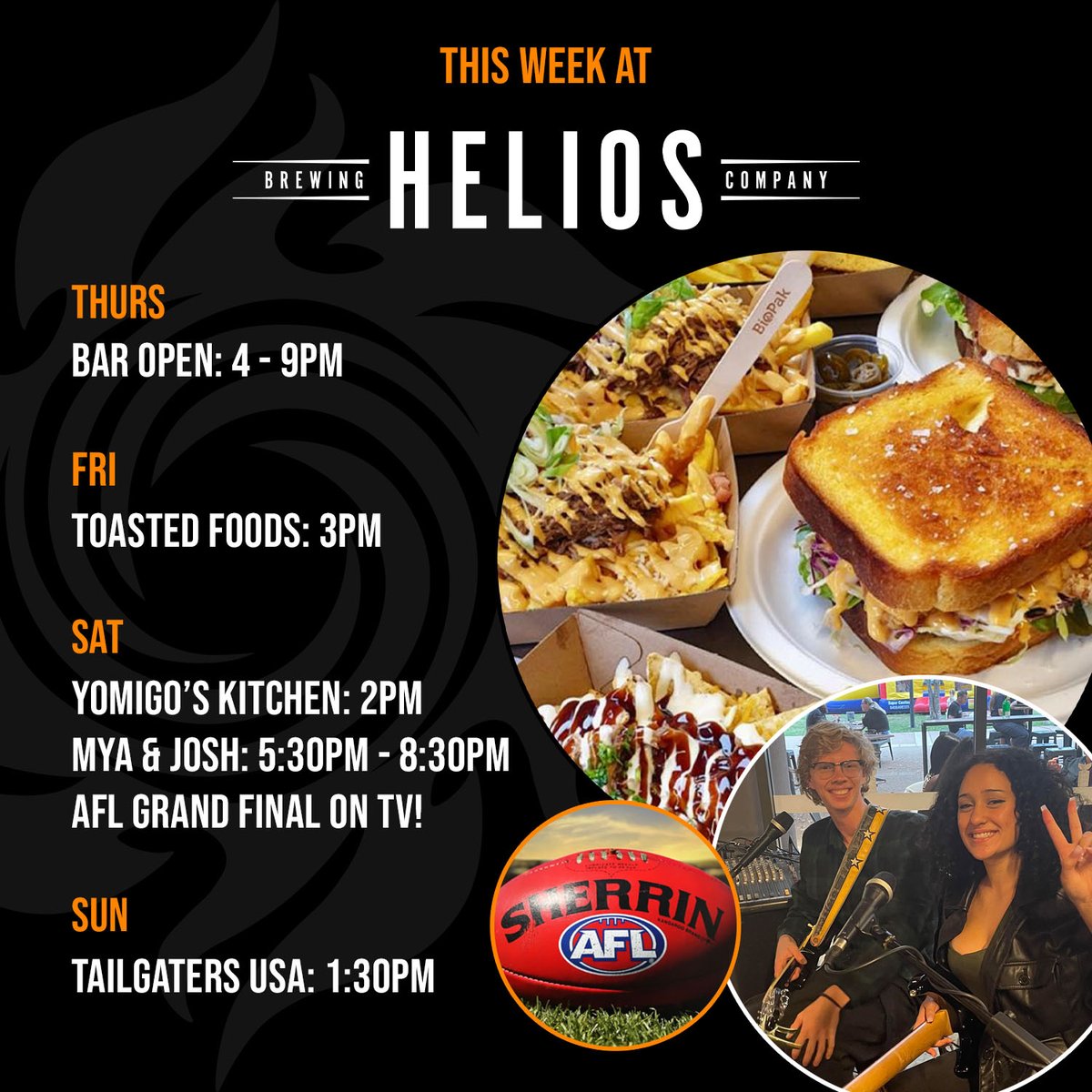 Plenty on this week at Helios, including the AFL Grand Final on the big screen! Go Lions!

#AFLGF #brisbane #beer #brewery