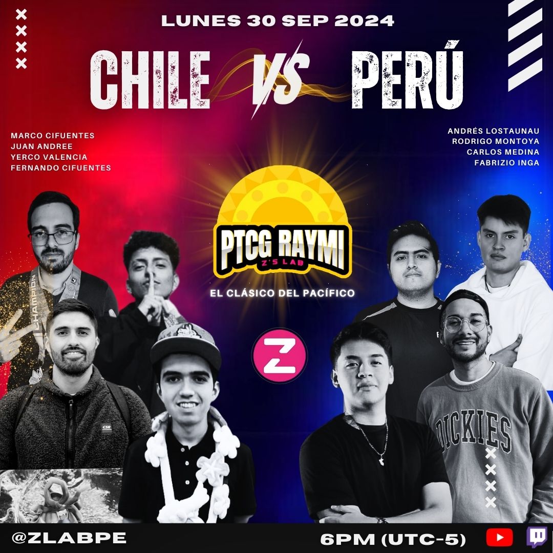 Get ready for the PTCG Raymi: ¡El Clásico del Pacífico!🇨🇱 vs 🇵🇪. 
Top players from Peru and Chile will battle as a preview for the 2025 Lima Special Event. Which team will win? 🔥#PTCGRaymi 
Iniciative inspired from <a href="/Azul_GG/">AzulGG</a>  Showdown⭐️