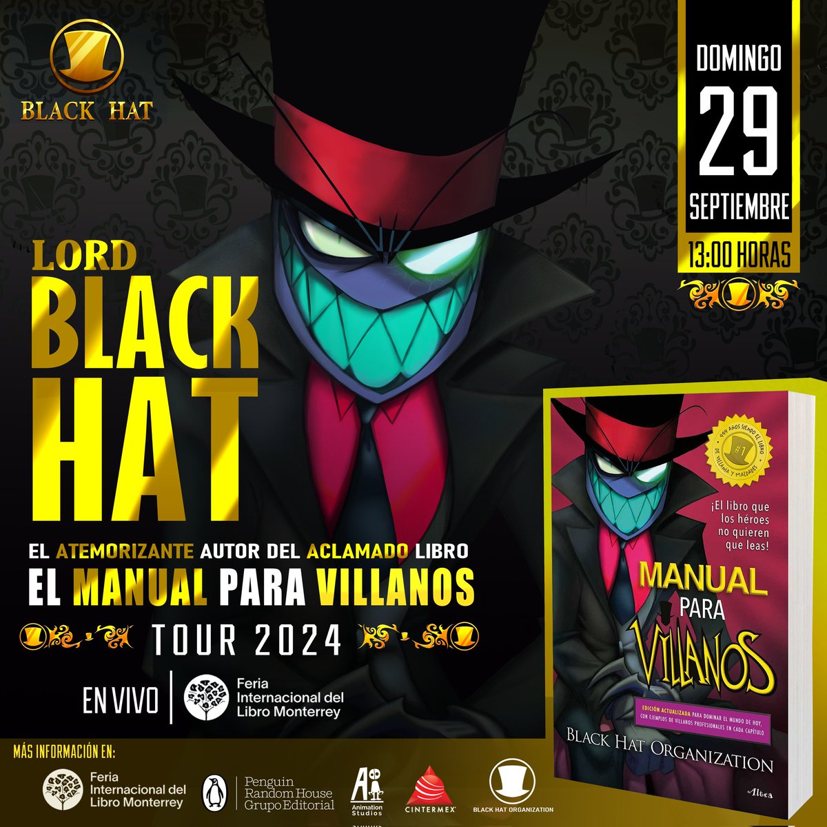 AlanIturiel's tweet photo. ¡Atención Monterrey!
El amo Black Hat visitará Monterrey en persona este Domingo 29 de septiembre en la Feria del Libro Monterrey. 
Dará una plática malvada dónde le gritará en la cara ¡en persona!
También estaré yo, su achichincle para rayar sus libros. 
Asista si se atreve... https://t.co/lWHE7r1IFR