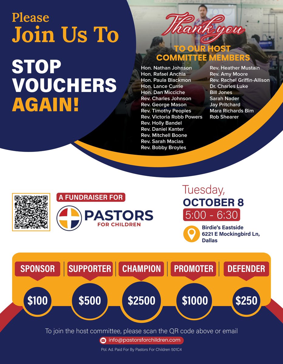 pastors4kids's tweet photo. Vouchers lost in six—SIX!—#txlege sessions in 2023.

Now Democrats in swing electoral districts are running hard to unseat pro-voucher House incumbents! 

Save #txed! Vote an anti-voucher House this November! Early voting begins October 21!

VOTE for YOUR public schools! https://t.co/dnh6wW4wLx