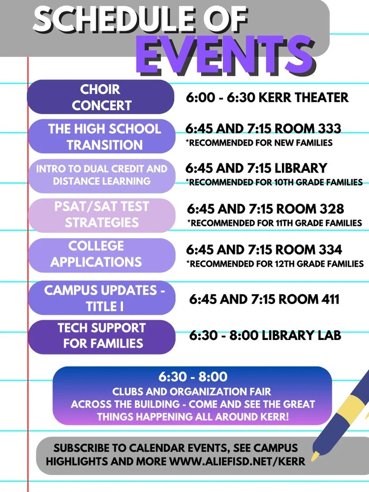 Come join us tomorrow night for our Open House/Fall Showcase! Choir starts off with a concert at 6 PM, followed by club displays and info sessions tailored to different grades. #KerrTigersSolveIt