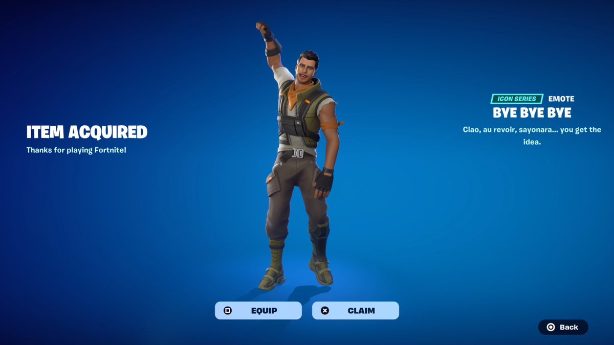 FortniteFNLK's tweet photo. Fortnite Bye Bye Bye Emote Giveaway 

To Enter: 
❤️♻️ LIKE &amp; RETWEET
📲 FOLLOW @ForkniteStatuss 
✅ COMMENT “DONE”

USE CODE ‘FNLK’ #ad https://t.co/lRrfaC1618