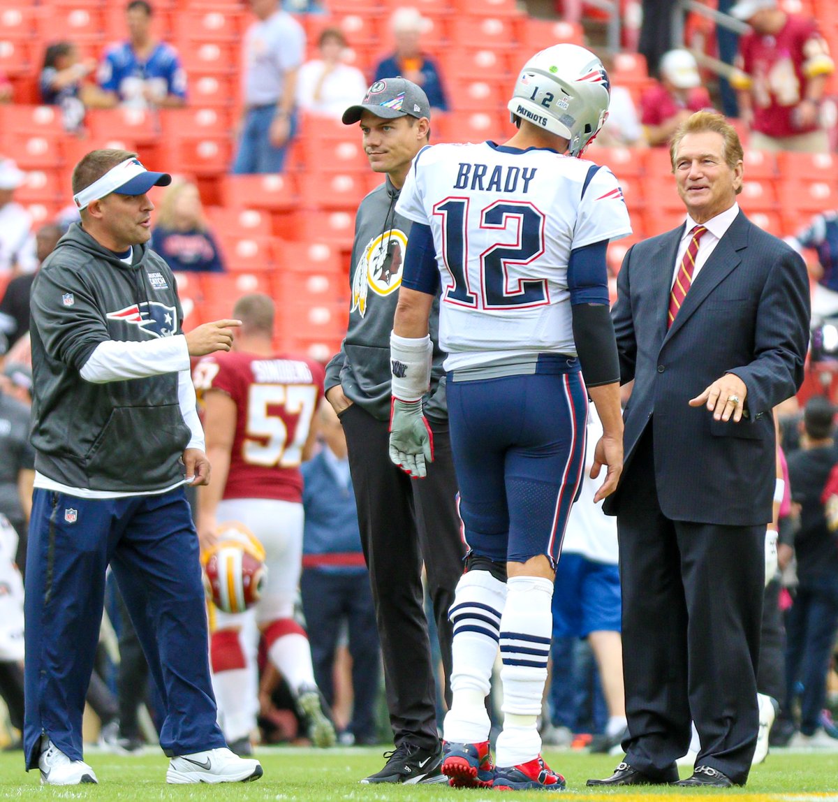 Going through some of my old photos and found this random gem.  Josh McDaniels, Kevin O'Connell, Tom Brady and the great Joe Theismann