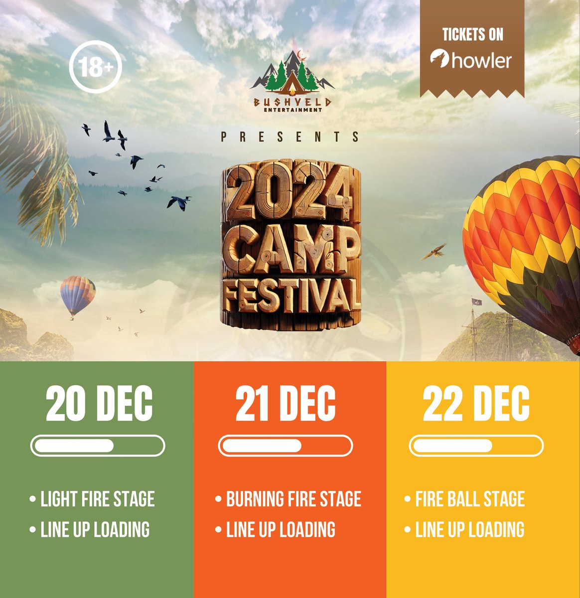 Tag  your friends and don't miss out on the biggest experience of a lifetime.

Tickets available at Howler 
👇👇👇👇👇👇👇👇👇👇👇
howler.co.za/events/bushvel…