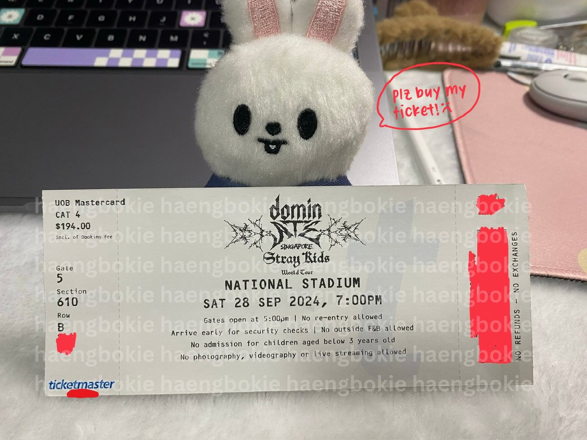 LIXL0VEB0T's tweet photo. wts/lfb stray kids dominate in sg cat 4 ticket

💌 $130
💌 x1 CAT4 Section 610 Row B
💌 physical ticket 

☁️ deal via meetup ok! able to provide any proof needed

dropped price to $130! pls help me clear 😭😭

#StrayKids #dominATE_in_Singapore #dominATE_SG #dominATE_Singapore https://t.co/O2usuiLFd8