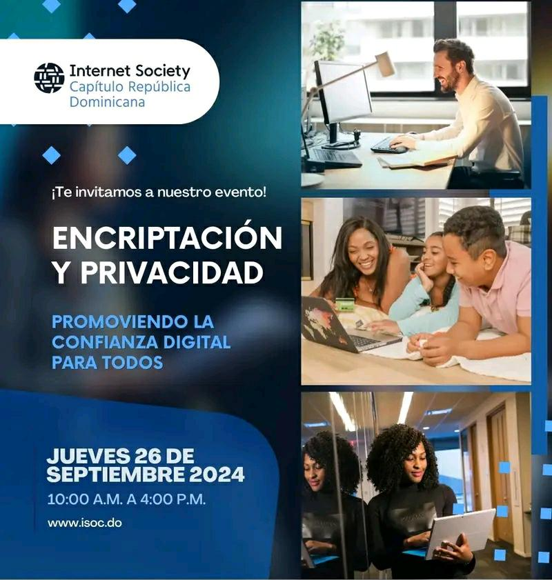 Este jueves <a href="/isoc_rd/">ISOC - Capítulo RD</a> celebra un evento sobre Encriptación y Privacidad, en el Centro Indotel de Cultura Digital, Zona Colonial, desde las 9:30am.

Una oportunidad imperdible para aprender y hacer contactos.

El registro es gratuito: isoc.do/cifrado2024