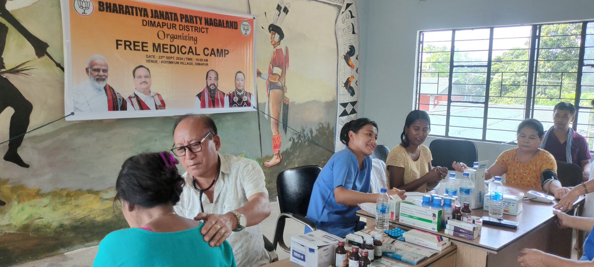 FREE MEDICAL CAMP SUCCESS!

Bharatiya Janata Party, Dimapur, Nagaland, organized a successful Free Medical Camp on 23rd September 2024 at Aoyimkhum Panchayat Hall, Dimapur.