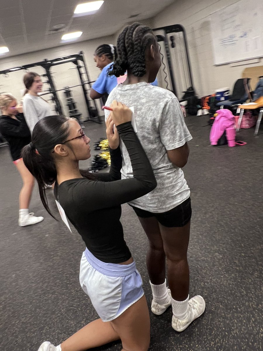 Today, we encouraged each other. Before practice, we wrote adjectives or encouraging phrases to show our sisters how we feel about them! Any time we need a pick-me-up, we have our note cards to reminds us of our awesomeness!