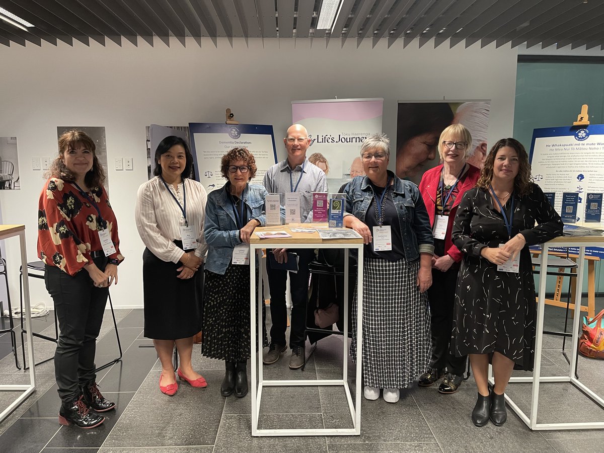 AlzheimersNZ's tweet photo. We’re delighted to welcome you all to Repositioning Dementia: What's next? ✨ Stop by our stand and say kia ora if you’re here in Wellington with us today 👋 #AlzheimersNZ #Dementia #MateWareware #WorldAlzheimersMonth https://t.co/Qm3vBHC11x
