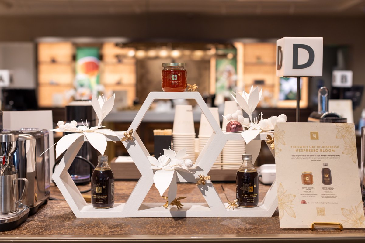 BPSEventDesign's tweet image. Hexagons, honey, and a whole lot of creativity! We loved bringing these custom fabrications to life for @nespresso. Featuring stunning hexagonal displays. Think outside the box... or the hexagon? #CustomFab #EventDesign #CreativityUnleashed #HexagonLovers #BlueprintStudios