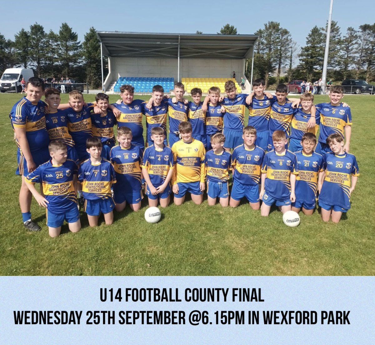 Best of luck to our U14 footballers on Wednesday evening in their county final💪