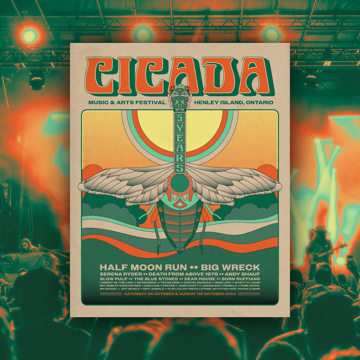 We’re celebrating our 5-year anniversary with a special, limited-edition festival poster designed by the super talented Erik Grice! 😍✨There’s only a limited number, and they’ll be available at the merch tent during the festival, so swing by early to snag yours!