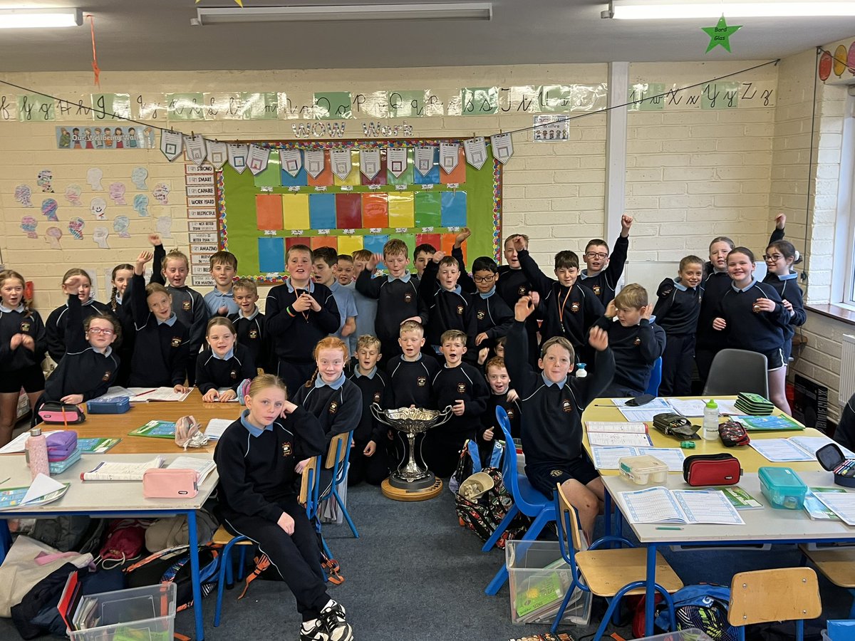 There was great excitement in school today as the U10 boys showed us the silverware they won at the Martin Codd hurling tournament over the weekend. Well done buachaillí, Rathnure abú!! 🖤💛 <a href="/RathnureNS/">Rathnure NS</a> @Rathnure GAA