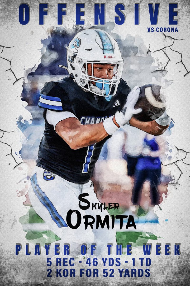 Skyler Ormita is a playmaker… on offense and special teams. His energy and performance has helped lead the Offensive Unit in our first four games. Congrats on being named Offensive POG vs Corona Del Sol! #Makoa