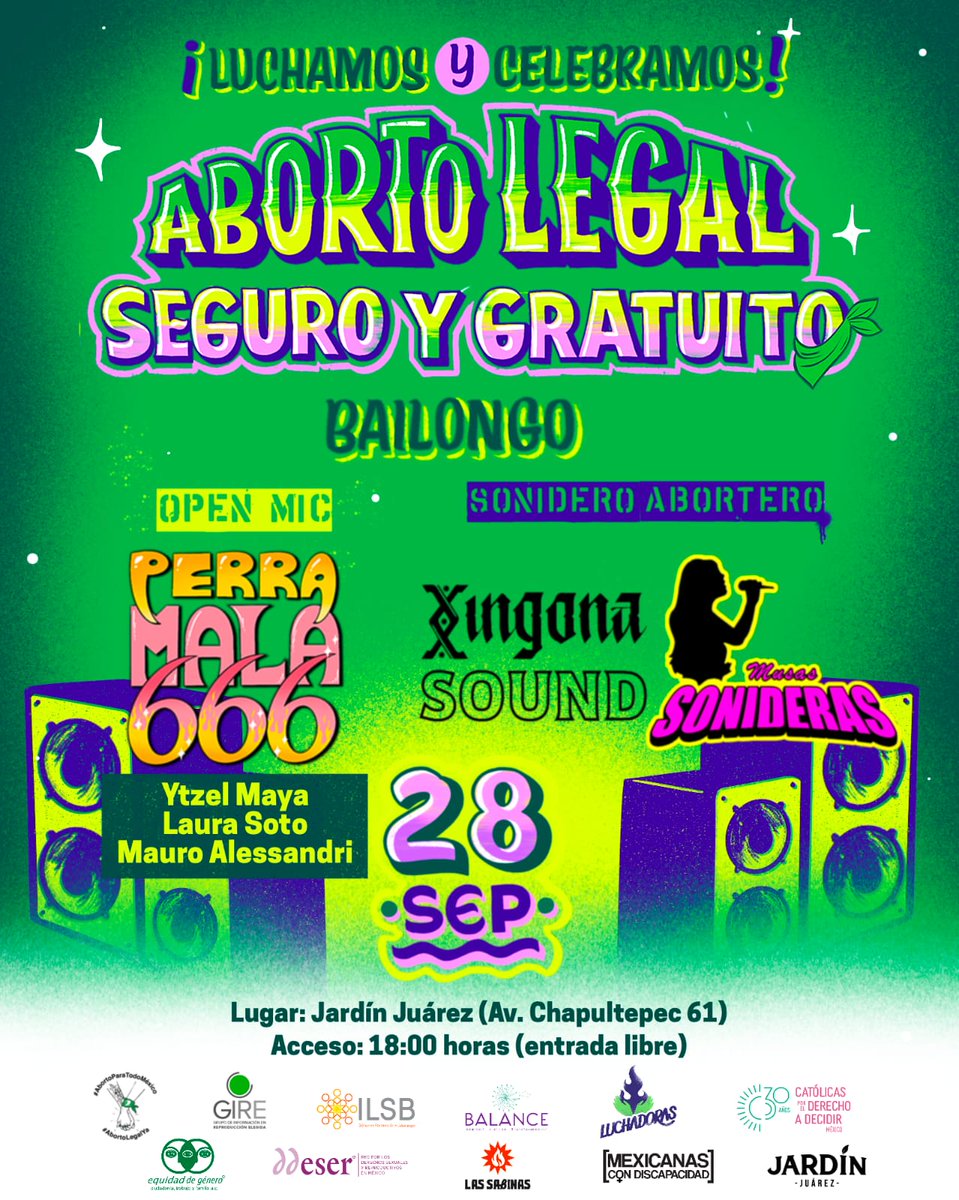 💚🔥¡Luchamos y celebramos! 💚🔥

Porque la fiesta también es política.

Después de salir a las calles les convocamos a este gran bailongo.

iTodas y todes invitados!