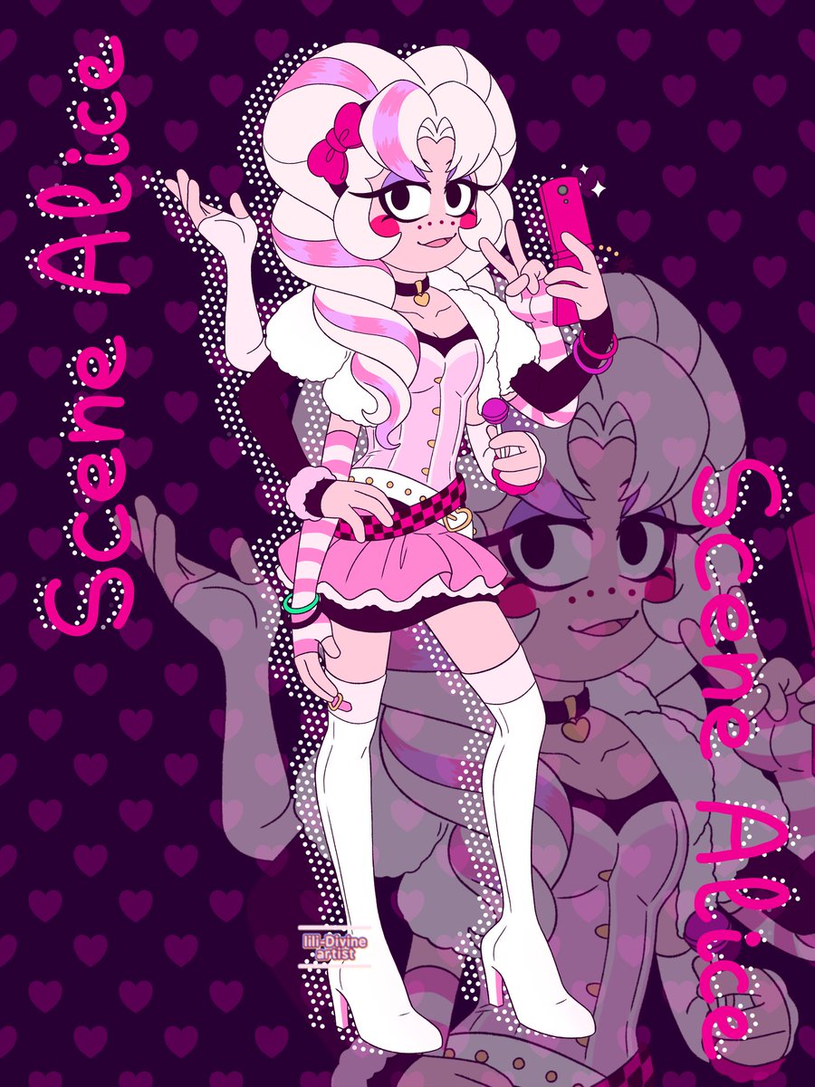 LiliDivine_arts's tweet photo. It's Alice's turn to be represented in scene Au, I really love her, she has a Hello Kitty vibe hihi 🎀
(scene Au belongs to @Nana_RedClover)
#welcomehome #Welcomehomeau #welcomehomeoc #alicealamode #sceneau https://t.co/EptA3sL0X5