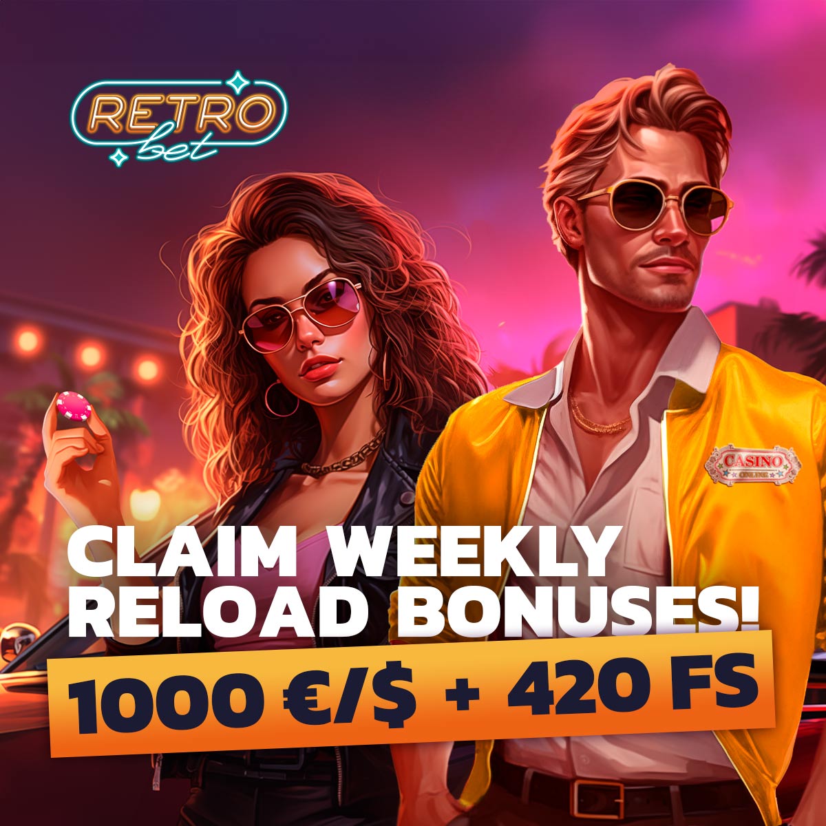 Retrobetcom's tweet photo. 🎁 Get bonuses on Retrobet almost everyday!

▶️ Monday reload bonus will give you 50% up to 500 €/$ with minimum deposit of at least 20 €/$ by bonus code MONDAY.

🤑 Don't miss out on getting all of this week's bonuses at Retrobet, click the link — https://t.co/AO9hN3HAjJ https://t.co/qWhNlAv7Zy