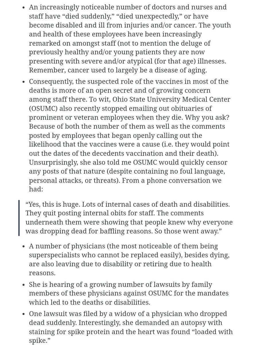 gmonmouth1's tweet photo. @Josie_Osborne The tide has shifted.
OHIO UNIVERSITY WEXNER MEDICAL CENTER - massive institution with over 23k employees NOT OFFERING Covid shots to its employees.
HC workers suffering disabilities including mRNA induced neurological decline. #FireHenry #FireEby
@CDCofBC #bcpoli #cdnpoli https://t.co/O9DJjgPFDS