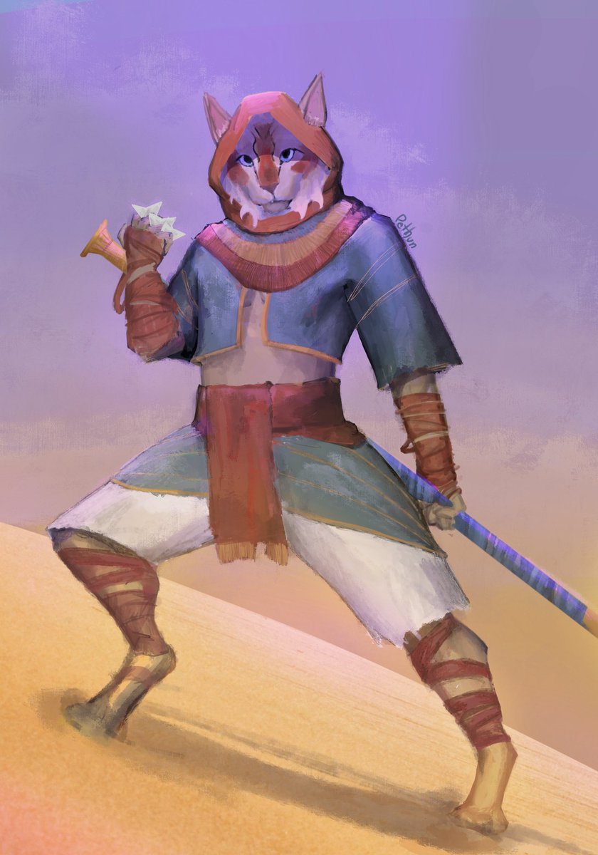 PathunArt's tweet photo. Another character from my pathfinder party, a shemtej monk https://t.co/o0NCfVJGO1
