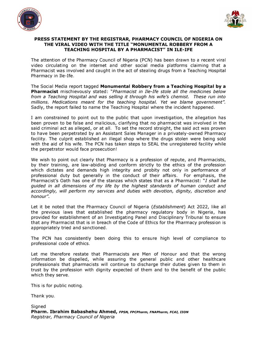 📰 PRESS STATEMENT
