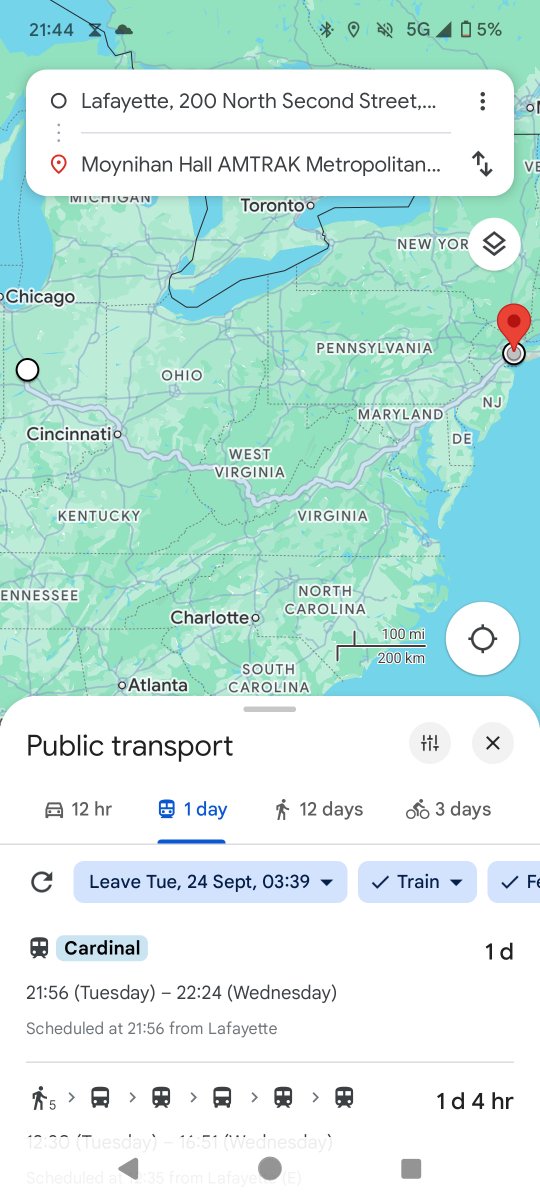 And I thought the trip from where I grew up to new York took a weird route