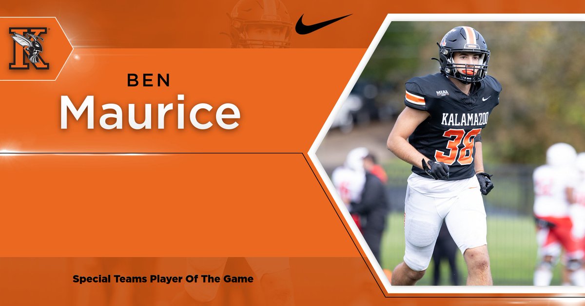 Kalamazoo College Football (@kzoofootball) on Twitter photo Congratulations to our Players of the Game for week #3 vs Manchester University! #LYM #SwarmTheDay
Defense: #96 Nolan Jannenga (<a href="/NolanJannenga/">Nolan Jannenga</a>)
Offense: #17 Nate Clark
Special Teams: #38 Ben Maurice (<a href="/Ben_Maurice10/">Ben Maurice</a>) Congratulations to our Players of the Game for week #3 vs Manchester University! #LYM #SwarmTheDay
Defense: #96 Nolan Jannenga (<a href="/NolanJannenga/">Nolan Jannenga</a>)
Offense: #17 Nate Clark
Special Teams: #38 Ben Maurice (<a href="/Ben_Maurice10/">Ben Maurice</a>)
