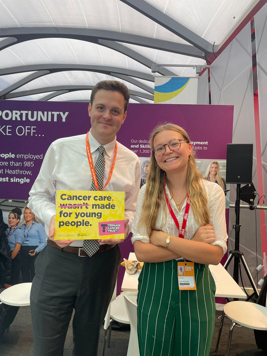 Juliet in our team had a great meeting today with <a href="/OliverRyanUK/">Oliver Ryan MP</a>, raising awareness of the issues teenagers and young adults with cancer face from the point of diagnosis.

Conference has been such a great opportunity to meet new MPs like Oliver, and to talk about this vital work!