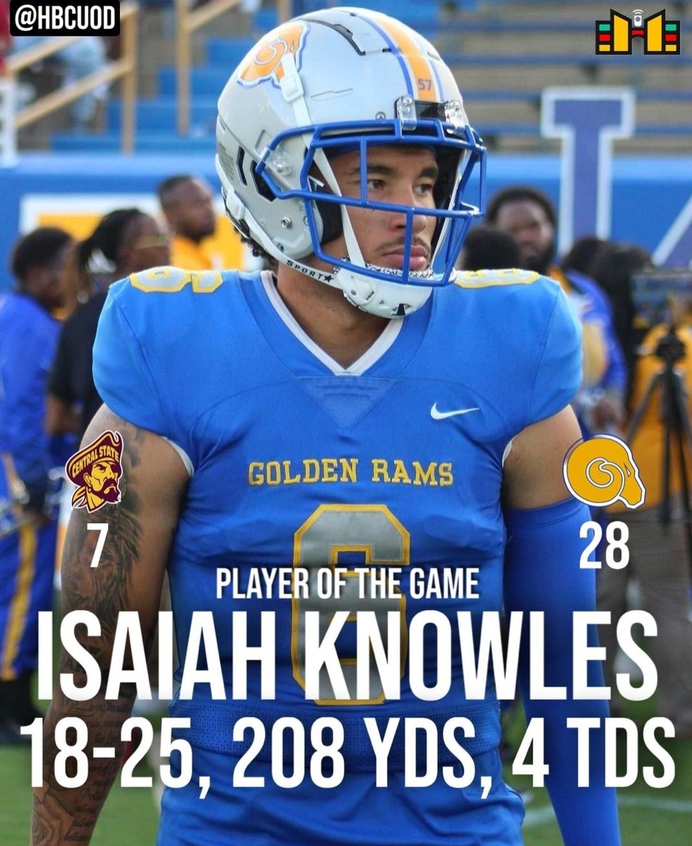 Albany State University QB Isaiah Knowles Player of the game against Central State University 
📷HBCUOD