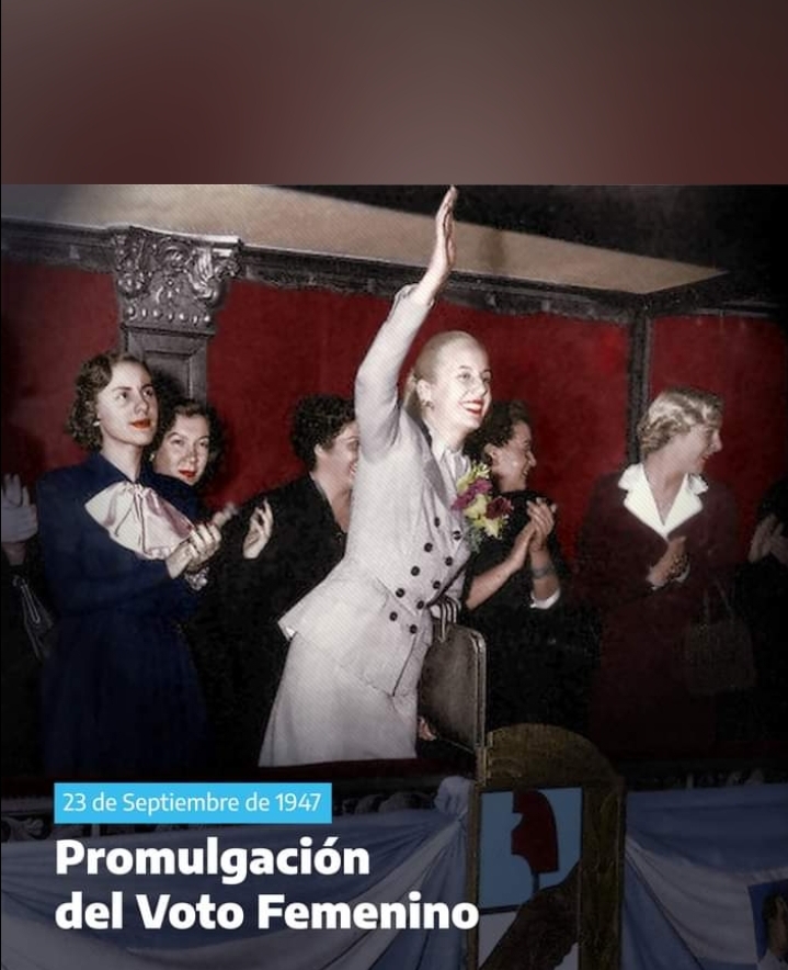 rogeliomarin13's tweet photo. El 23 de septiembre de 1947.
Durante el gobierno del presidente #JUANDOMINGOPERON, se promulga en #Argentina la LEY 13.010 que instituye el #VOTOFEMENINO.
La historia le asigno a #EVADUARTE, un marcado reconocimiento por su campaña a favor de los DERECHOS POLÌTICOS DE LA MUJER. https://t.co/qB2T8GQwyP