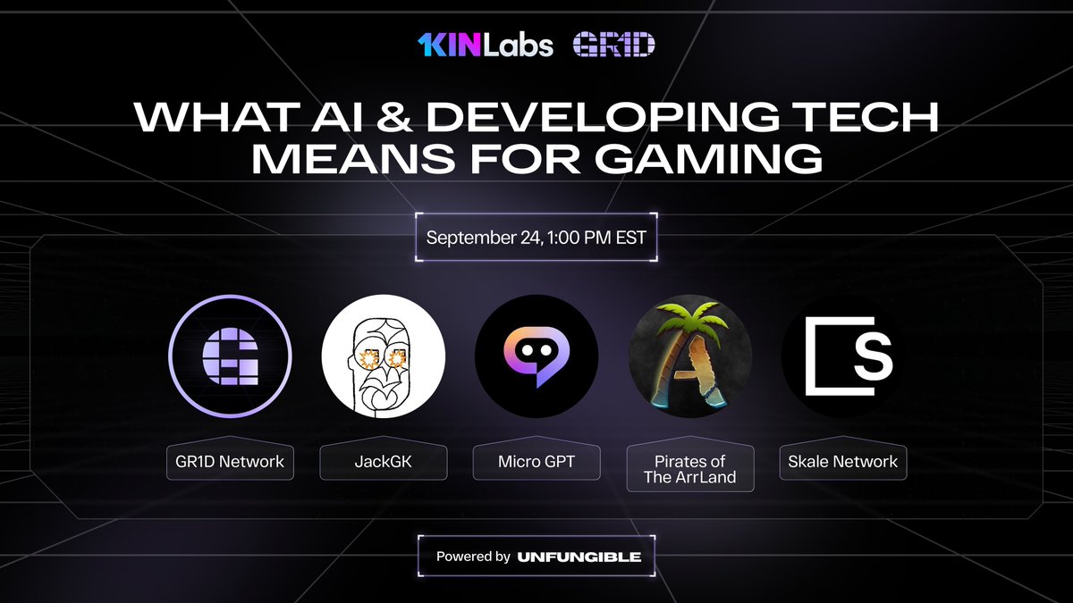 ▶️ Space Inbound ◀️

Join us with <a href="/Micro_GPT/">MicroGPT</a>, <a href="/ArrlandGame/">Pirates of the Arrland 🏴‍☠️</a>, and <a href="/SkaleNetwork/">SKALE</a> as we discuss AI and developing tech, and what it means for gaming.

Set reminders: ⤵️
x.com/i/spaces/1mnxe…