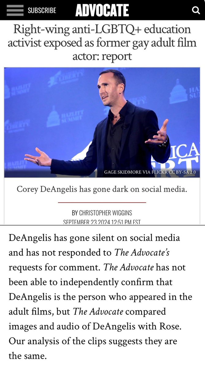 TomMarsLaw's tweet photo. Missing Person Report: 

Anti-gay school choice evangelist Corey DeAngelis a/k/a Seth Rose https://t.co/sN1h0jehzh
