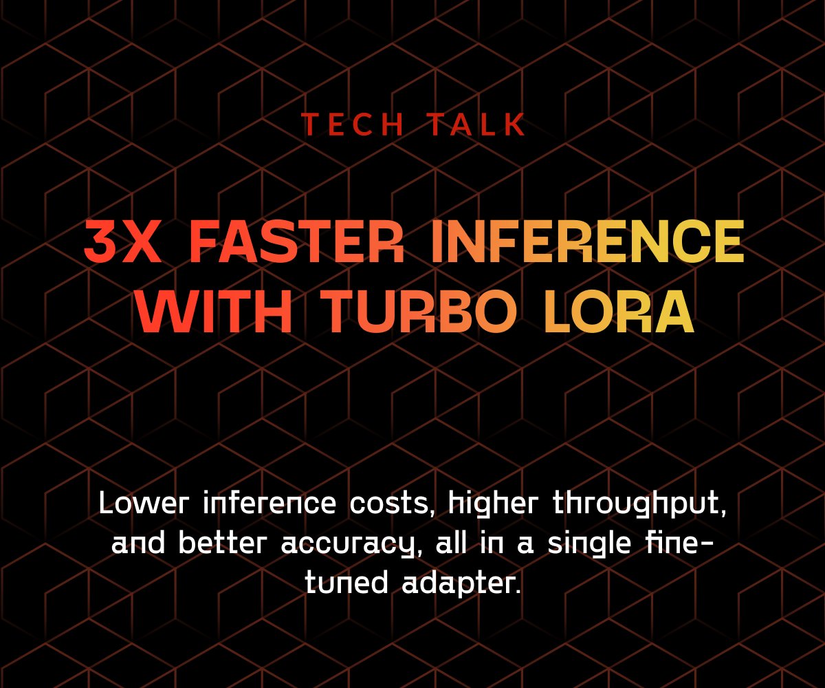 predibase's tweet image. 🎟  Last chance to save your spot 🎟

Learn how to get the best of both worlds: super fast #inference + high quality models customized for your use case!

Join us tomorrow, to learn about Turbo LoRA, a new approach to fine-tuning that increases model #throughput by 2-3x, lowers