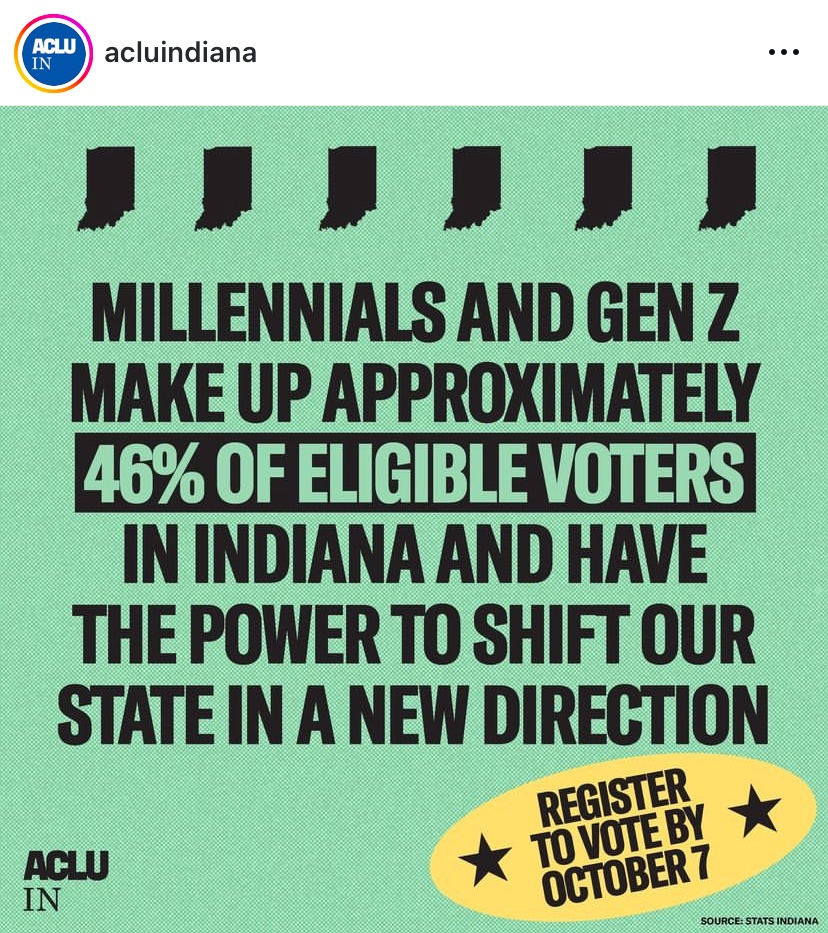 HeidiforIndiana's tweet photo. Thank you @ACLUIndiana for this reminder 👇 Register to vote here: https://t.co/oO2nXS9eDf #heidiforindiana #indiana #granger #mishawaka #osceola #hd5 https://t.co/kxXVaumzrv