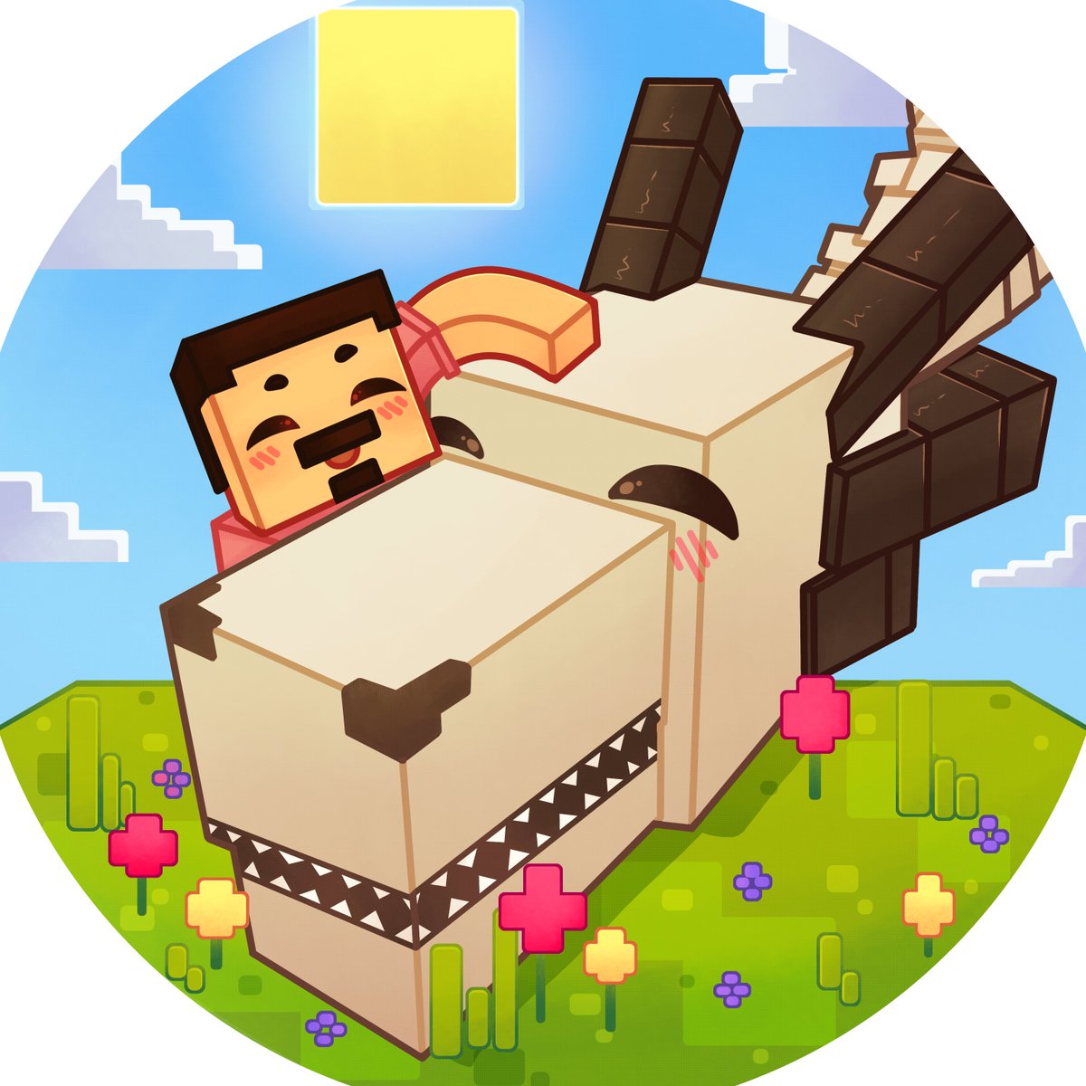 PeachTreeDevLLC's tweet image. The Skeleton Dragon in our new &quot;Mob Dragons&quot; Add-On is more than a ferocious beast in the skies, but rather a gentle giant on the ground... He likes flowers..☺️
#Minecraft #EpicDragons #MythicalDragons #DragonAddons