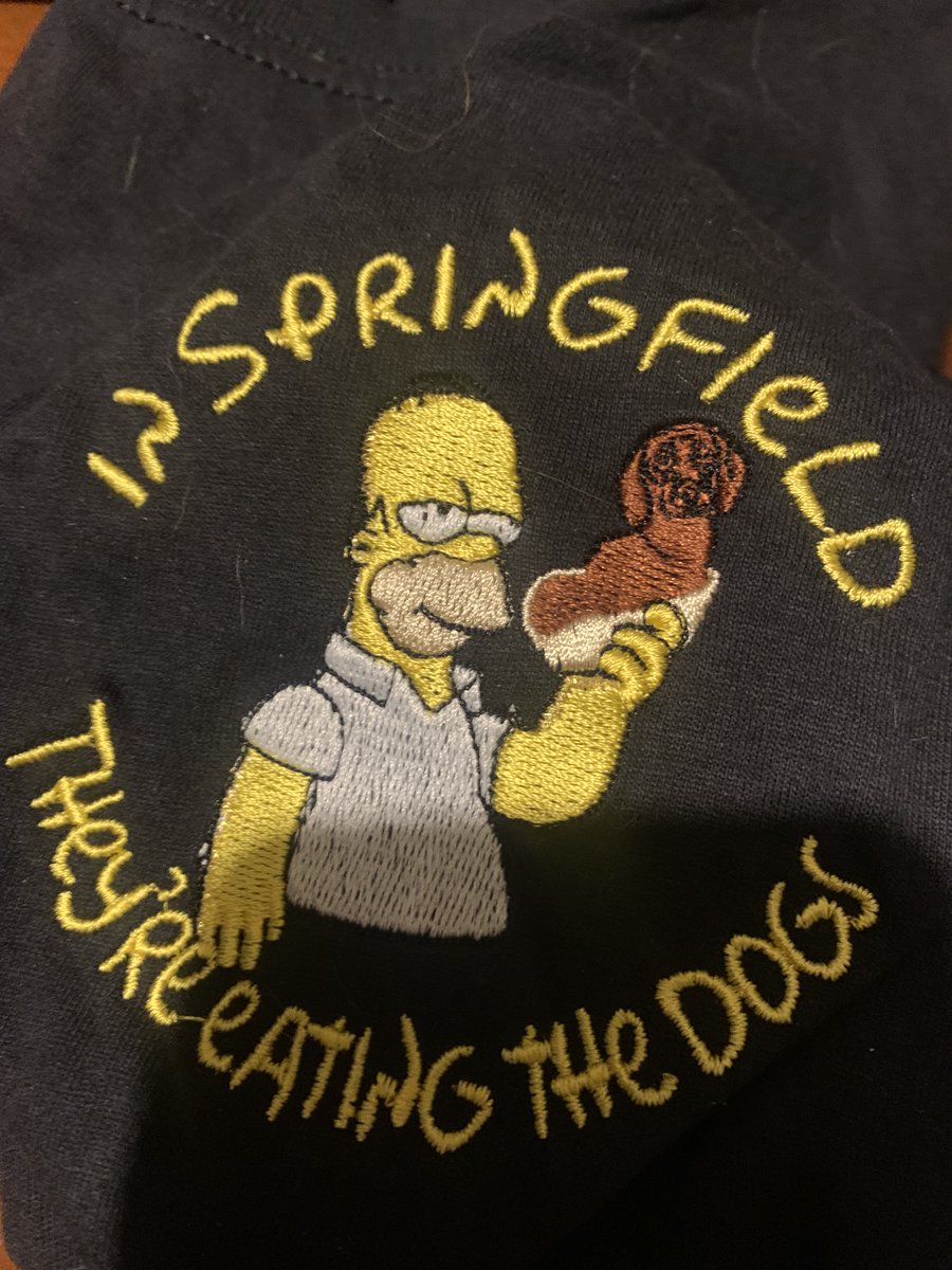 Pencoed Embroidery (@pencoedemb) on Twitter photo Embroidered T shirt only £9.99
Embroidered Polo only £12.99
Embroidered hat only £9.99
#trump #springfield #eatingthecats #eatingthepets 
facebook.com/pencoedembroid… Embroidered T shirt only £9.99
Embroidered Polo only £12.99
Embroidered hat only £9.99
#trump #springfield #eatingthecats #eatingthepets 
facebook.com/pencoedembroid…