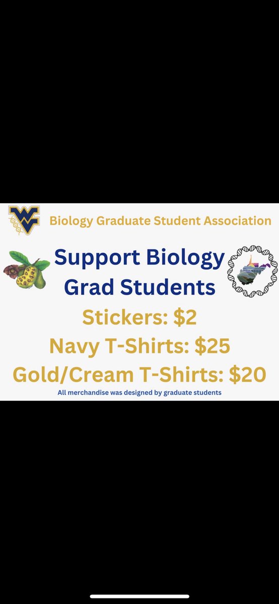 wvu_bgsa's tweet photo. The annual Pawpaw Festival at the WVU Core Arboretum is this weekend. Make sure to stop by the BGSA booth for WVU biology merch, including 2 new sticker designs of a pawpaw and the state of West Virginia surrounded by DNA! https://t.co/qqJizv1bie