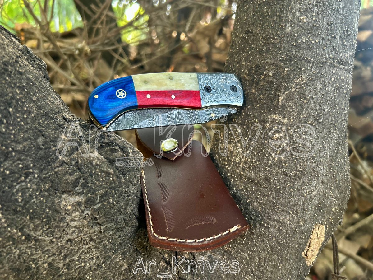 ar__knives's tweet photo. Pair of Custom Made Damascus Steel Folding Knives with Texas Flag Handle 

Available For Sale ! 
DM me for Order or more Details. 

#folding #pocketknives #USA #Texas #Cowboys #damascus #edc #knife #hunting #deer #bushcraft #camping https://t.co/swVKXXKYX6