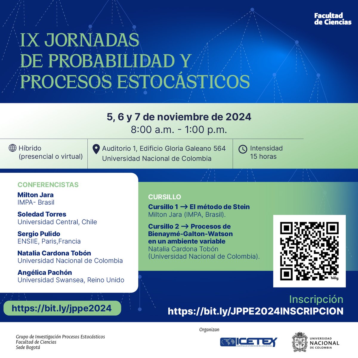 Viswanathan (Arun) Arunachalam (@arunviswana) on Twitter photo Del 5 al 7 de noviembre en la Universidad Nacional de Colombia, Sede Bogotá, se realizará las IX JORNADAS DE PROBABILIDAD Y PROCESOS ESTOCÁSTICOS. <a href="/VRIUNAL/">Investigación - Universidad Nacional de Colombia</a> <a href="/CienciasUNALBog/">Facultad de Ciencias - Universidad Nacional</a> <a href="/EstadisticaUN/">Departamento de Estadística - Universidad Nacional</a> Del 5 al 7 de noviembre en la Universidad Nacional de Colombia, Sede Bogotá, se realizará las IX JORNADAS DE PROBABILIDAD Y PROCESOS ESTOCÁSTICOS. <a href="/VRIUNAL/">Investigación - Universidad Nacional de Colombia</a> <a href="/CienciasUNALBog/">Facultad de Ciencias - Universidad Nacional</a> <a href="/EstadisticaUN/">Departamento de Estadística - Universidad Nacional</a>