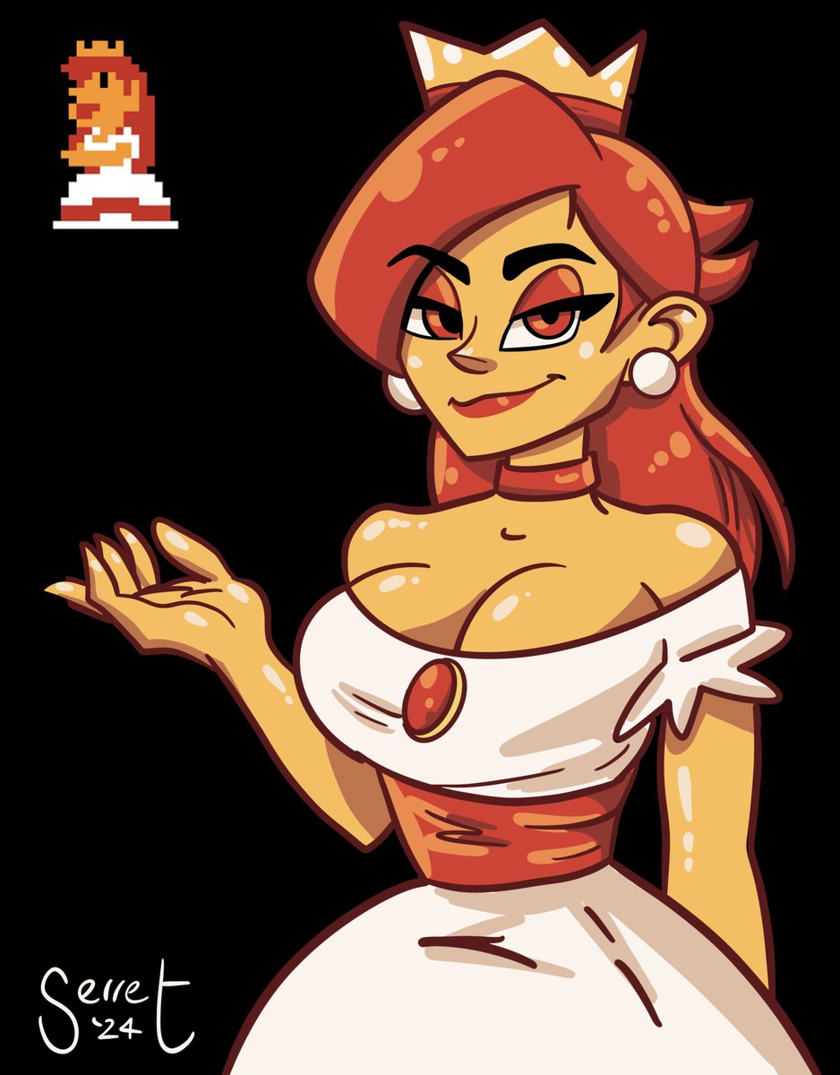 serretart's tweet photo. My take on NES Peach redraw #NES #Peach #Nintendo #pixelart https://t.co/3G3Z0zKqFq