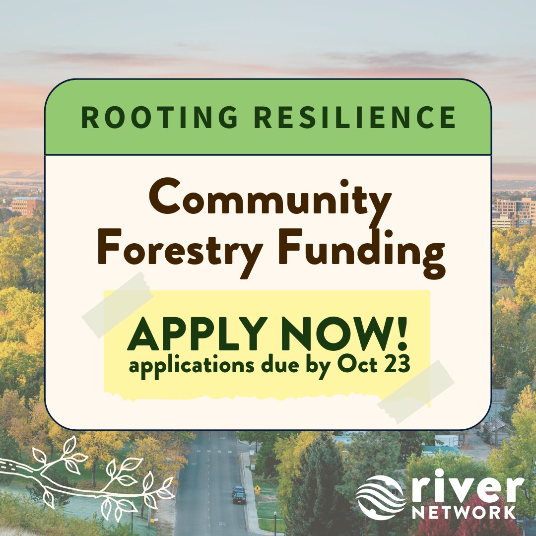 rivernetwork's tweet photo. #FederalFunding OPPORTUNITY 🌳 One month left to apply for #RootingResilience grants for small community forestry projects in disadvantaged communities!

Free technical assistance provided during the application process. Applications open until 10/23! https://t.co/xQFbkx4R01 https://t.co/sVx0VoGNAi