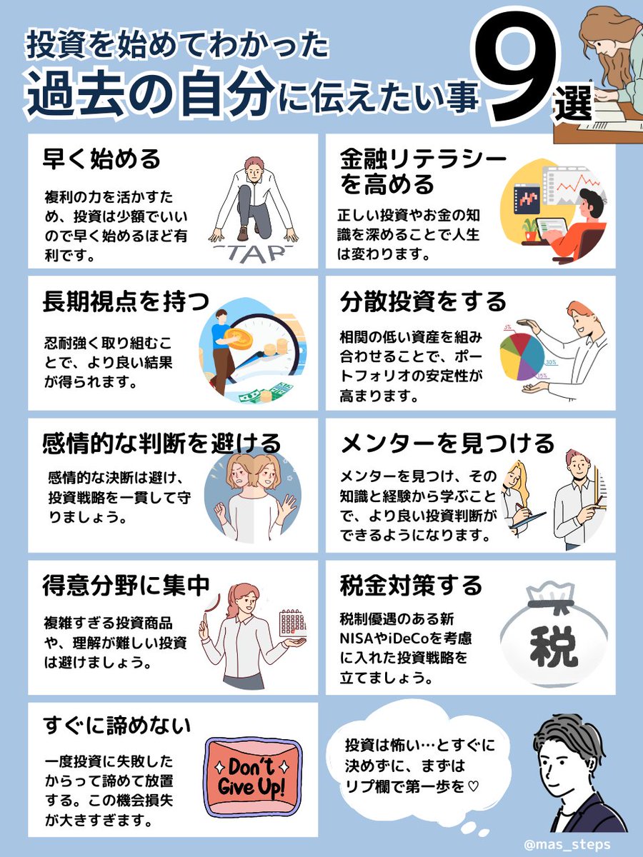 mas_steps's tweet photo. これを知ったことで投資の基礎が整いました。 https://t.co/pg8q7323aQ