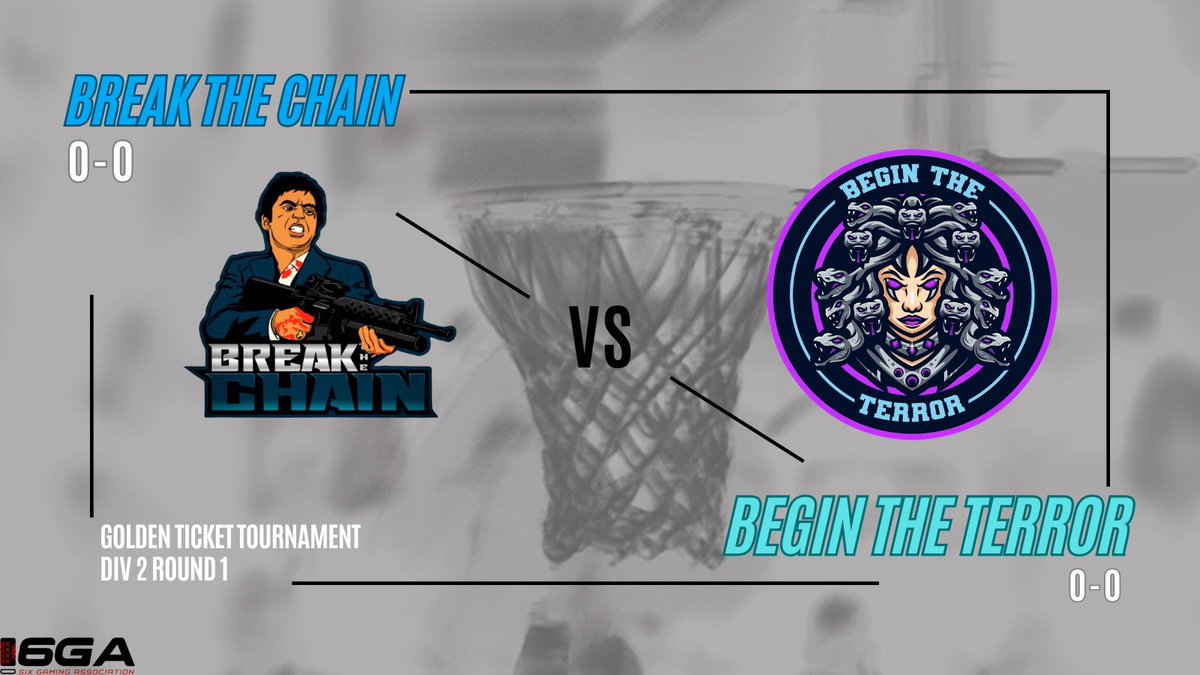 6GALive (@6galive) on Twitter photo ๐ Season 17 ๐
๐ซ Golden Ticket Tournament ๐ซ
๐ฎRound 1 Div 2๐ฎ
โผ๏ธ Live @ 9:30PM et โผ๏ธ
โฐ <a href="/BreakTheChain2k/">Break The Chain 2K</a> vs <a href="/BeginTheTerror/">BeginTheTerror</a> โฐ
๐ Stream ๐
Twitch.tv/dot_tony
Twitch.tv/begintheterror
<a href="/6GA2K/">6GA2K</a> <a href="/iNetworkEsports/">iNetwork eSports Team</a> <a href="/yeynotgaming/">LVI YEY</a> ๐ Season 17 ๐
๐ซ Golden Ticket Tournament ๐ซ
๐ฎRound 1 Div 2๐ฎ
โผ๏ธ Live @ 9:30PM et โผ๏ธ
โฐ <a href="/BreakTheChain2k/">Break The Chain 2K</a> vs <a href="/BeginTheTerror/">BeginTheTerror</a> โฐ
๐ Stream ๐
Twitch.tv/dot_tony
Twitch.tv/begintheterror
<a href="/6GA2K/">6GA2K</a> <a href="/iNetworkEsports/">iNetwork eSports Team</a> <a href="/yeynotgaming/">LVI YEY</a>